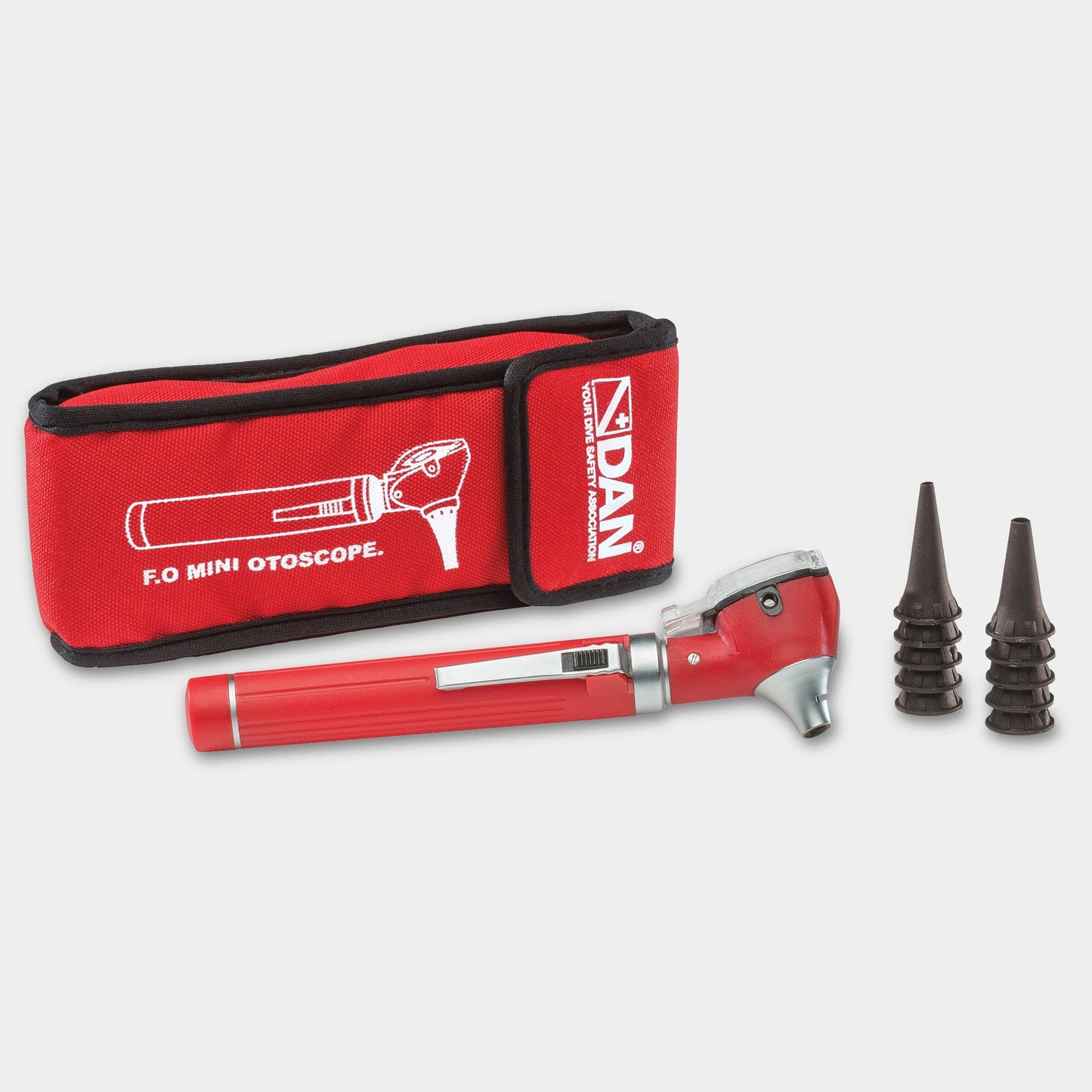 Red Optic-Fiber Otoscope w/pouch